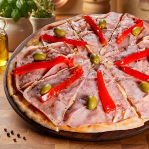 Pizza Jamón y Morrón